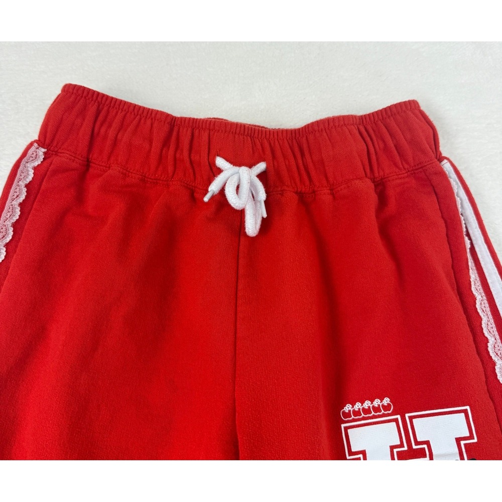 Hello Kitty Sanrio Sweatpants Womens Small Red Lace Trim Wide Leg Varsity - Picture 4 of 8